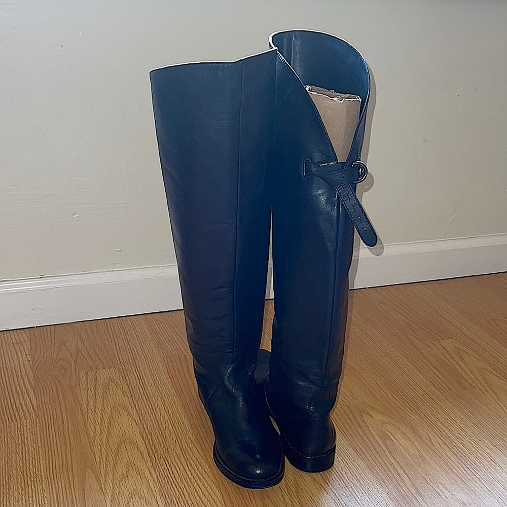 Coach Black Leather Riding Boots
